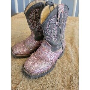 ROPER BOOTS pink glitter cowgirl boots 8